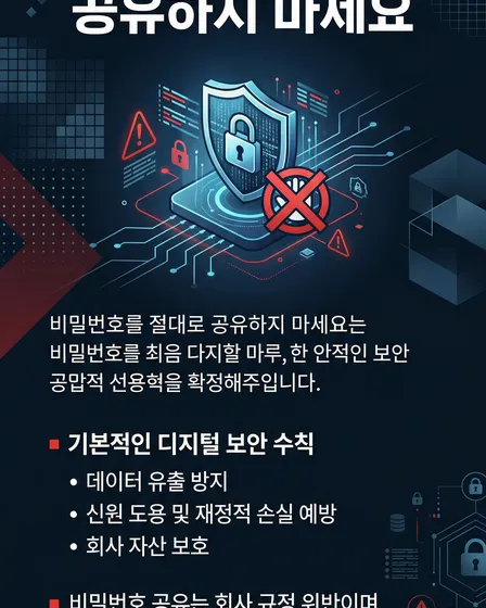디지털 보안 경고 세로 포스터