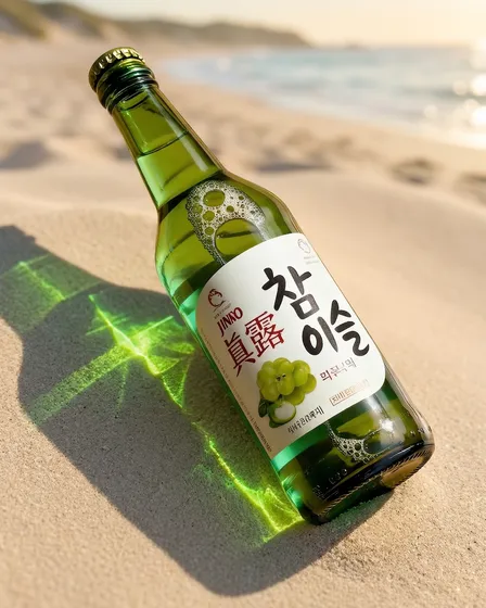 진로 소주 이미지 배경 해변 변경