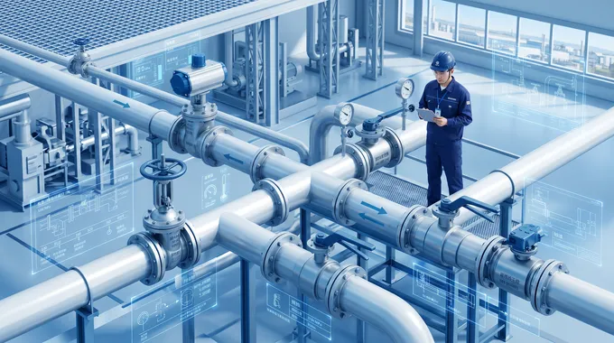 Industrial pipeline scene